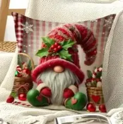 ２D 北欧　ノームさん　片面プリント　クリスマス　45cm クッションカバー61