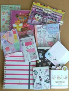 リングノート メモ帳  付箋 セット 紙もの  文房具 まとめ売り   ピンク系