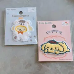 ＊サンリオ パイルワッペン ふわふわスノー ポムポムプリン ２種類 入園準備＊