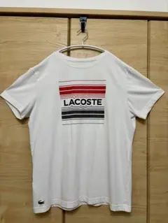 【まっすー様】【LACOSTE】Tシャツ ホワイト ロゴプリント US L