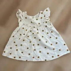 apreslescoursひまわり柄フリル袖シャツ 110