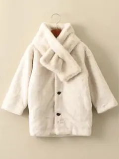 美品 green label relaxing フェイクファーマフラー付きコート