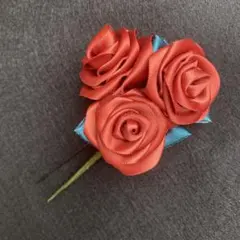 つまみ細工 髪飾り Uピン バラ ちょい足し 183
