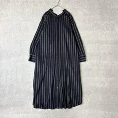 アーバンリサーチドアーズ　バンドカラー　ロングシャツワンピース　ストライプ