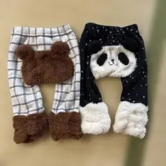 ベビーレッグウォーマー パンダとクマデザイン