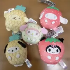 サンリオキャラクターズ フルーツきぐるみマスコット～ 5個セット