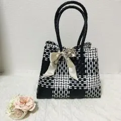 アンジェリックプリティ Lovelyドットストローバッグ ブラック 難あり