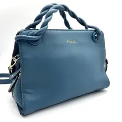 FIRANO レザー ハンド ショルダーバッグ 2way 青 ツイストハンドルのサムネイル