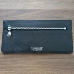 HANSMARE 本革 長財布 スリム ロングウォレット 小銭入れ付 スカル 黒