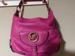 Michael Kors ピンク レザー ショルダーバッグ