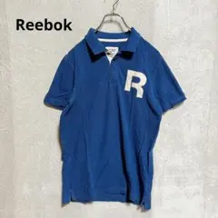Reebok 綿100% 半袖ポロシャツ M 青 スポーツMIX 爽やか デートのサムネイル