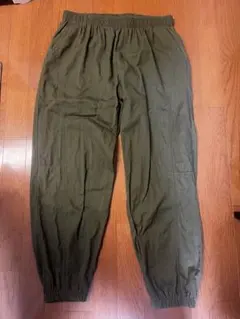 【早い者勝ち！】オリーブグリーン　ワイドパンツ ゴムウエスト