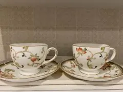 美品WEDGWOOD ウェッジウッド　オベロン ティーカップ&ソーサー 2客