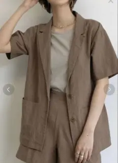 neuna 麻リネンハーフスリーブテーラードジャケット ヌナのサムネイル