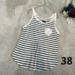 キャミソール　ボーダー　丸スリット　M かわいい