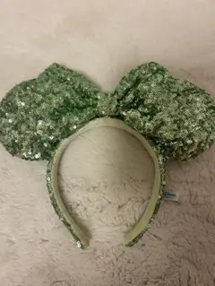 ディズニー カチューシャ ミニー スパンコール 緑