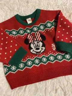 futafuta ミニーマウス ニットセーター 赤