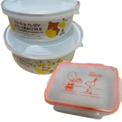 【限定】大小ふた付ホーロー容器/タッパー の2点セットのサムネイル