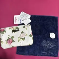 LAURA ASHLEY 花柄ポーチ、ハンカチ