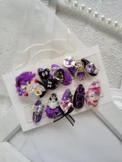 現品♡ネイルチップ♡韓国♡量産型♡フレンチガーリー♡y2k♡サブカル♡痛ネイル♡