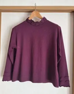 et moisoubi　ハイネック　プルオーバー　Lサイズ　パープル　フリル