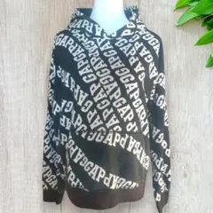 GAP KIDS レディース ロゴ総柄パーカー XXL(160cm) 黒 655のサムネイル