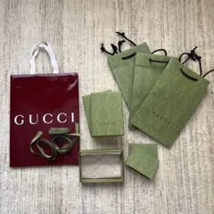 GUCCI ショッパー　袋 ギフトボックス リボン 3セット＋ カード2枚