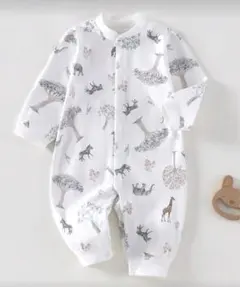 【新品未使用】サファリ柄ロンパース 1-3M 60/70相当