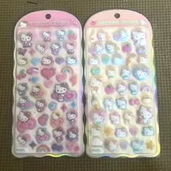 コットンパフィーシール ボンボンドロップシール　キティ 2種 豹柄キティ