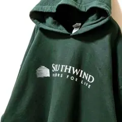 ギルダン サウスウィンド ロゴ スウェットパーカー グリーン緑XL古着