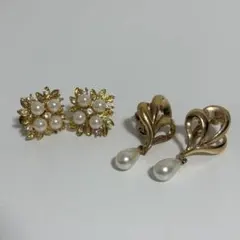 AVON エイボン ゴールド パール ヴィンテージ アンティーク イヤリング