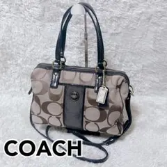 60 COACH コーチ シグネチャー 2WAY ハンドバッグ ショルダーバッグ