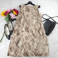 G1567*icbアイシービー☆Aライン☆総柄☆ノースリーブ☆ワンピース☆4