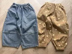 韓国子ども服　デニム　ドットパンツ　2点セット