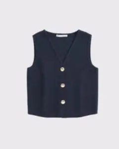 abercrombie＆fitch LuxeLoft Vネックベスト ネイビーのサムネイル