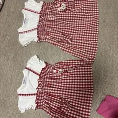 ミキハウス 100cm 80 サイズ 2枚セット　姉妹コーデのサムネイル