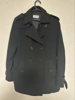 メンズ　AOKI LES MUES黒いダブルブレストピーコート