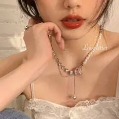 No.194A ハートキラキラビジューチョーカーネックレス 韓国 量産型 地雷