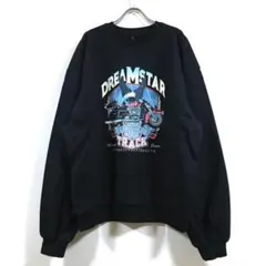 新品 裏毛 先染め バイク ビッグシルエット スウェット メンズ ブラック M