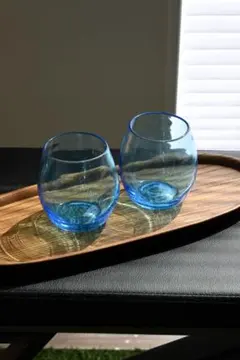 ブルーガラスのコップセット