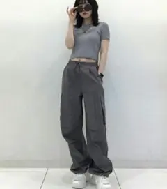 GU　パラシュートカーゴパンツ　丈長め　XS