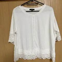 COMME CA ISM ホワイト レース Tシャツ カットソーのサムネイル