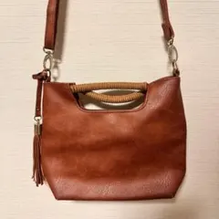 SHOO LA RUE ブラウンショルダーバッグ ハンドル付き