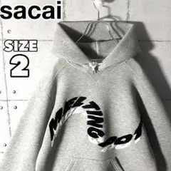 【美品】サカイsacai☆メルティングポット刺繍ロゴスウェットパーカー2（M）