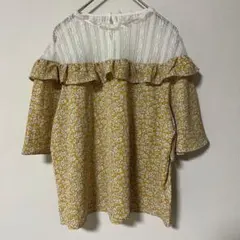 RETRO GIRL レトロガール 花柄トップス カットソー フレアスリーブ