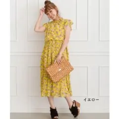 SpRay PREMIUM 花柄プチハイネックワンピース