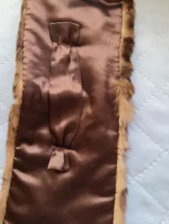 レオパード柄ファー付きスカーフ