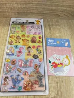 ディズニー　Disney　ボンボンドロップシール　ライオンキング　アラジン