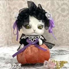 #メルカリでハロウィン　カプセルドール　ネコ　アウトフィット　かぼちゃのドレス