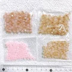 ダイヤモンドカット ガラスビーズ カラフル4セットまとめ売り 6mm 4連分